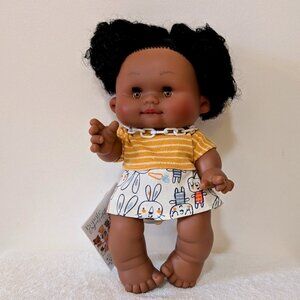 Nines d'Onil Dolls Black Hair Brown Eyes Yellow Dress Easter